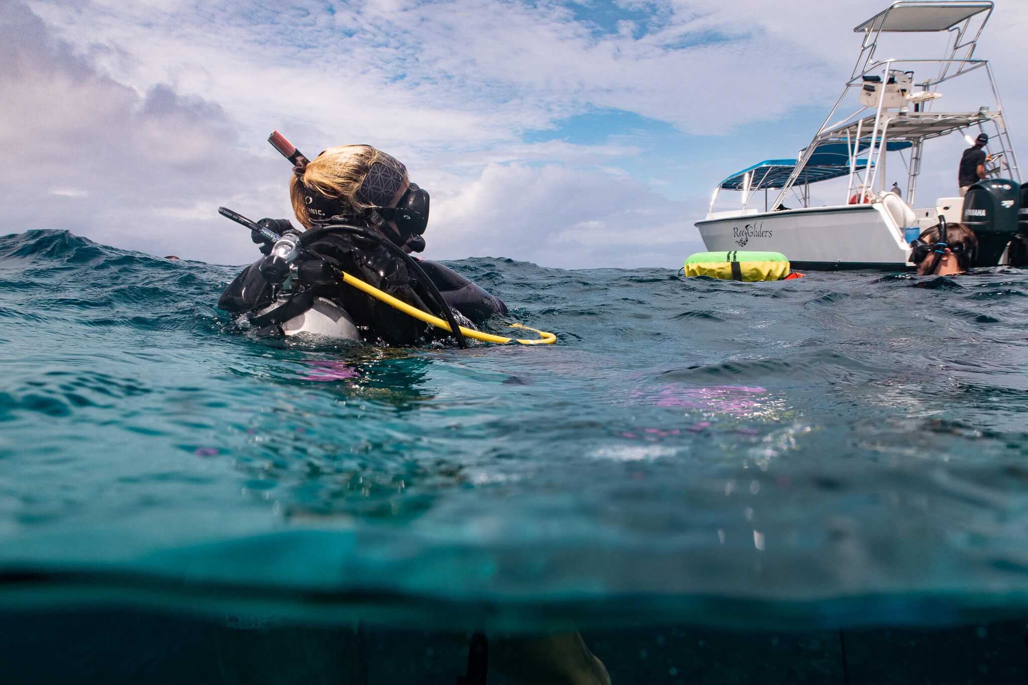 Diver at surface